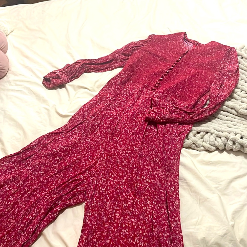 Vintage inspired floral print, wide leg, cropped romper